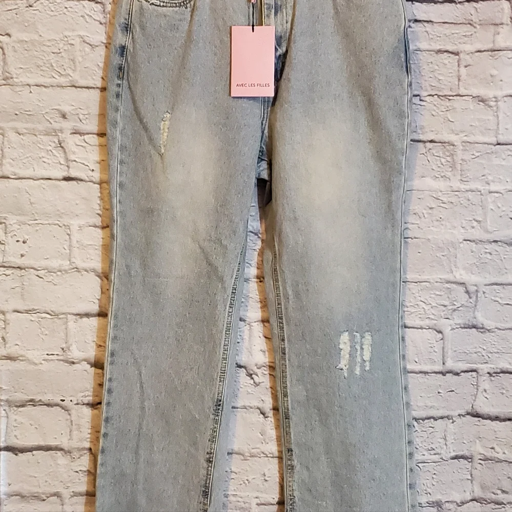 👖Avec Les Filles Distressed Denim Jeans - Picture 3 of 15